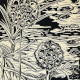 Lily Pods<br>Linocut<br> 17.5” x 11.5”